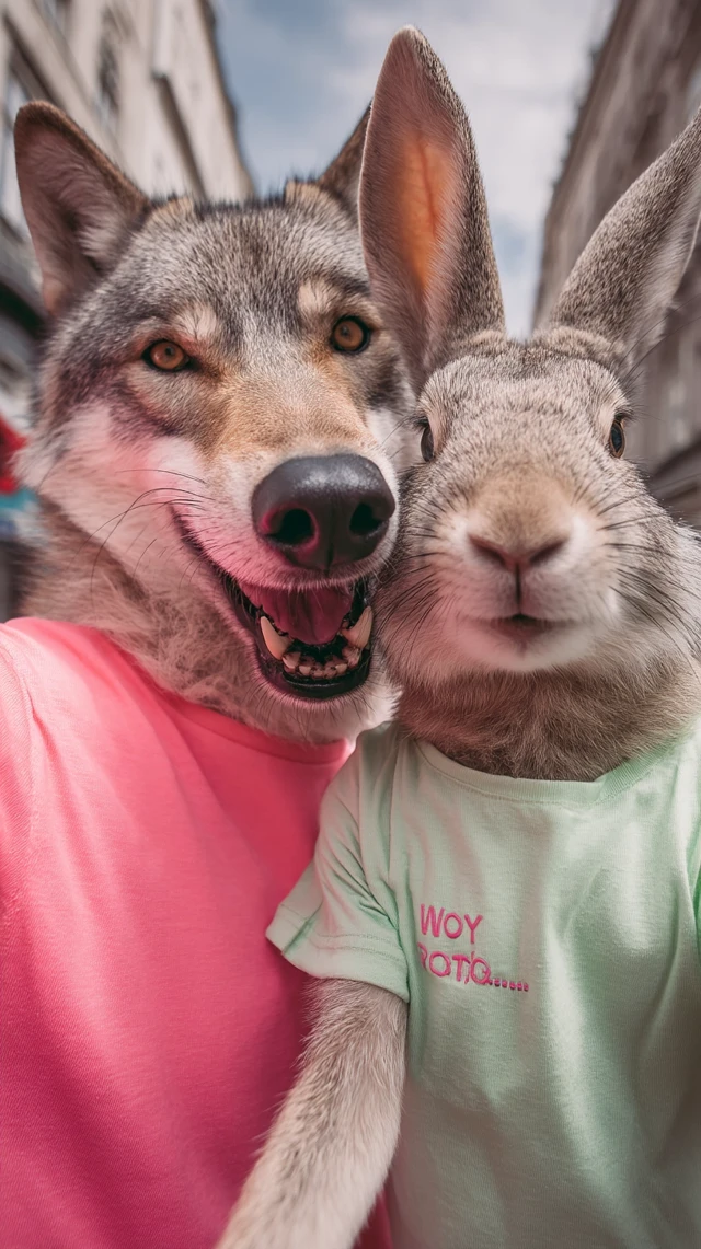 Wolf and Hare Selfie Ny Pogodi