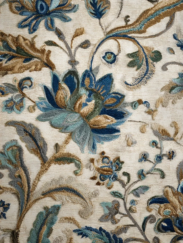 Floral Fabric Close Up Elegant Texture