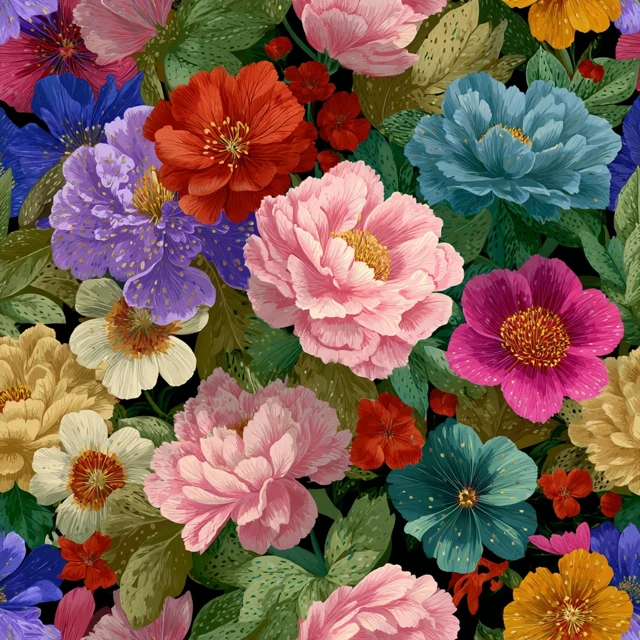 Vibrant Floral Pattern A Burst of Colors and Blooms