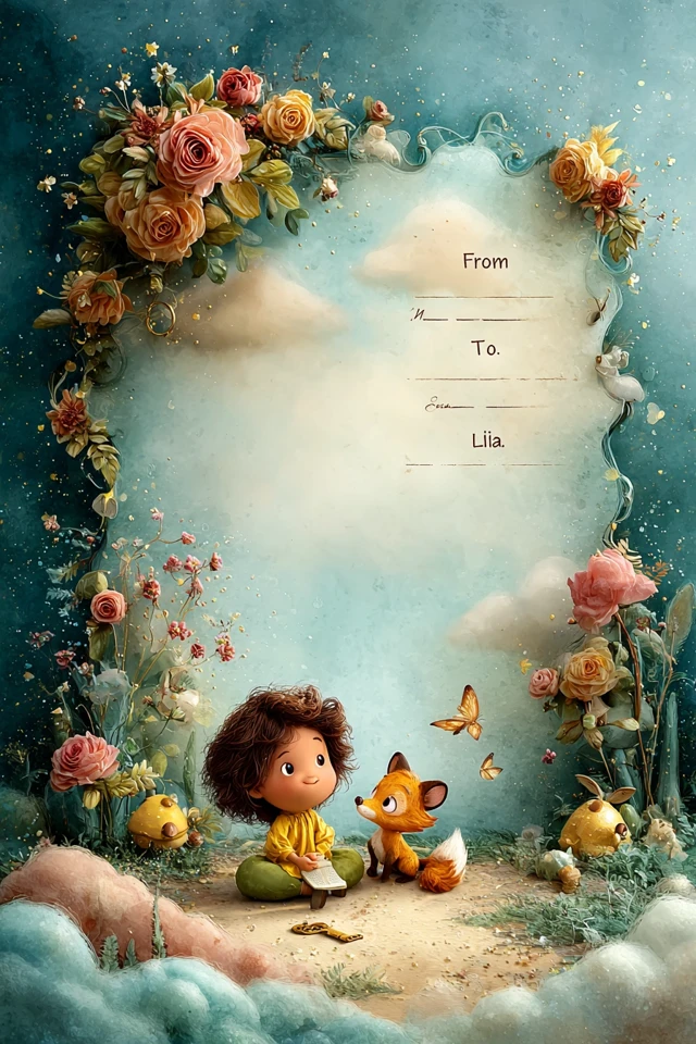 Whimsical Storybook Dedication Page for Children