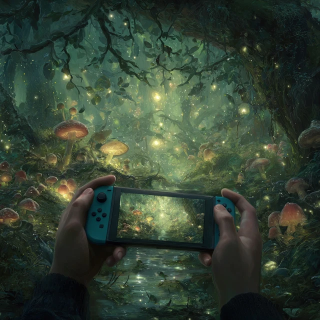 Nintendo Switch in a Magical Fairy Forest