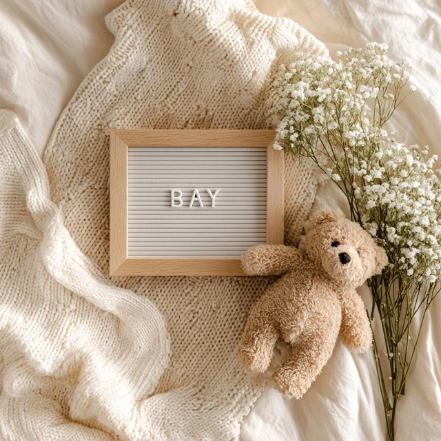 Cozy Pregnancy Announcement Flat Lay