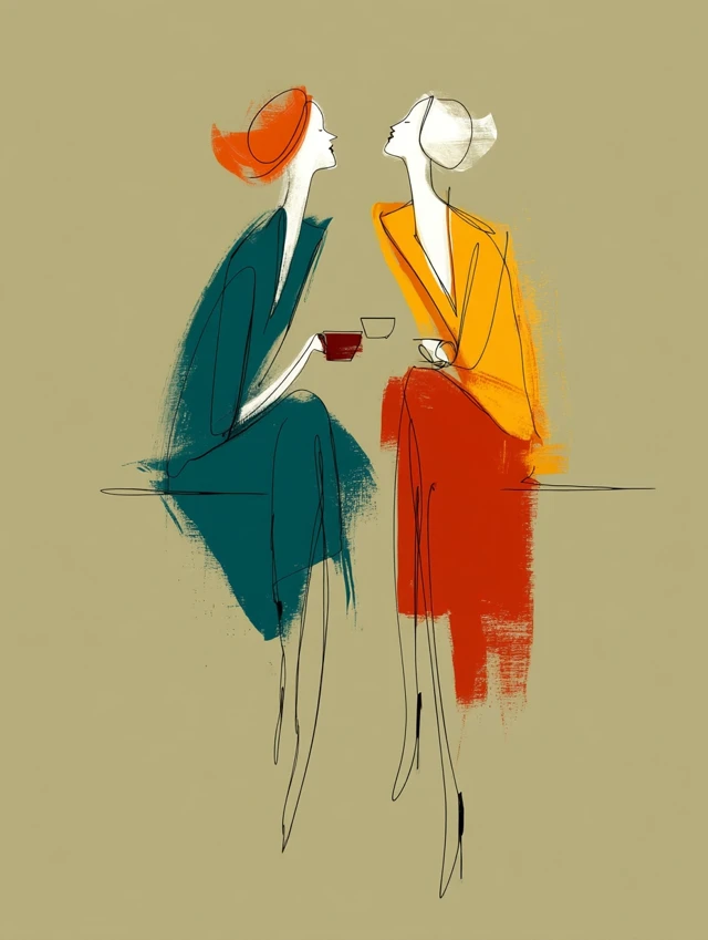 Minimalist Lovers Silhouette Coffee Art