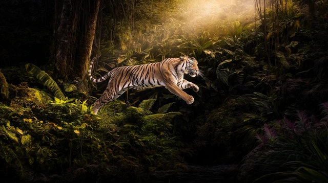 Tiger in Rainforest Fractal Art National Geographic