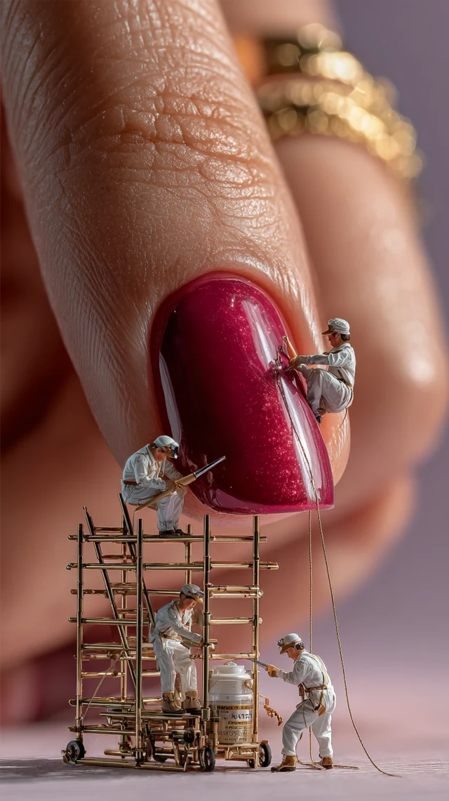 Macro Photography Miniature Nail Polish Workers