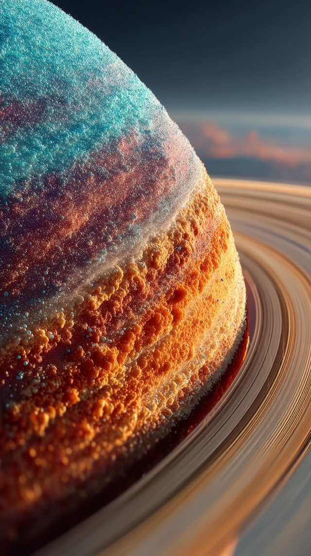 Enigmatic Planet with Rings: Stunning Space Art