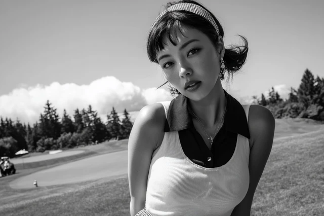 Japanese Actress on a Golf Course Beautiful Photography