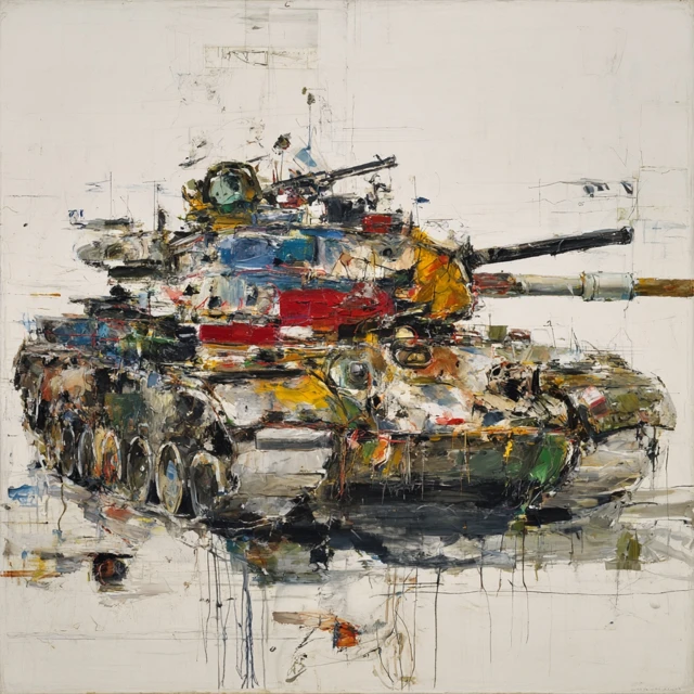 WWII German Tank by Joan Mitchell Painting