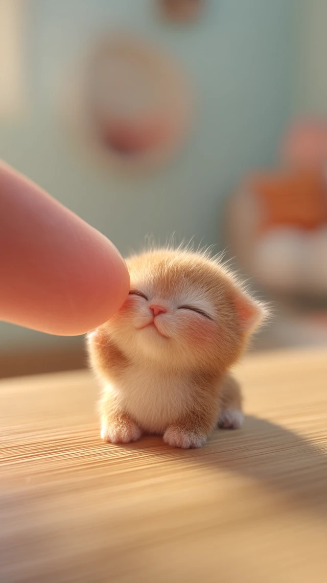 Tiny Kitten Portrait: Peaceful Moment