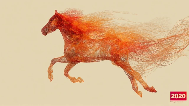 Abstract Fire Horse Illustration 2026
