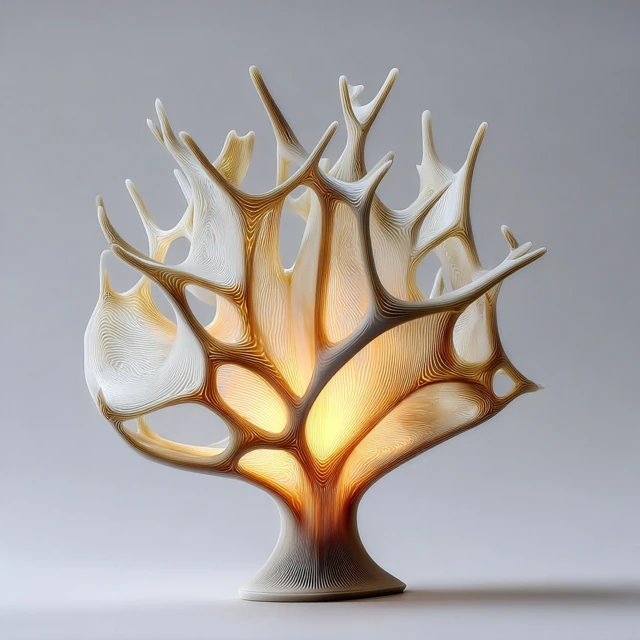 3D Printed Organic Table Lamp Design for Ambient Light