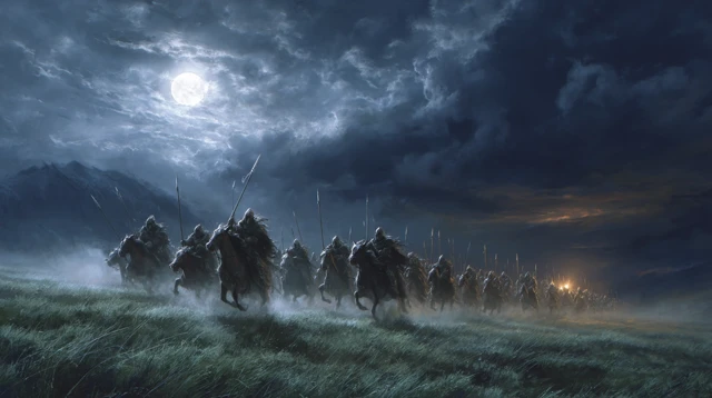Riders of Rohan Galloping through Middle Earth
