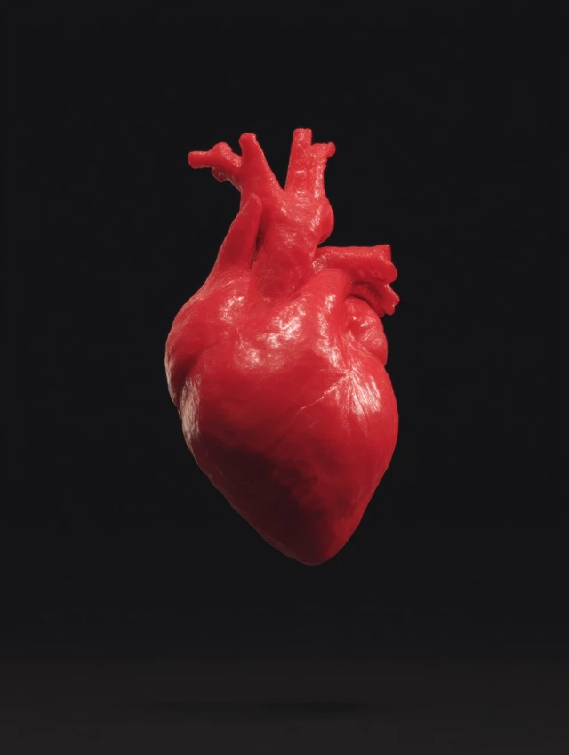 3D Realistic Heart with Black Background