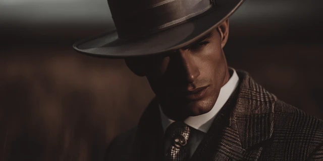 Classic Gentleman Dandy in Film Noir Style