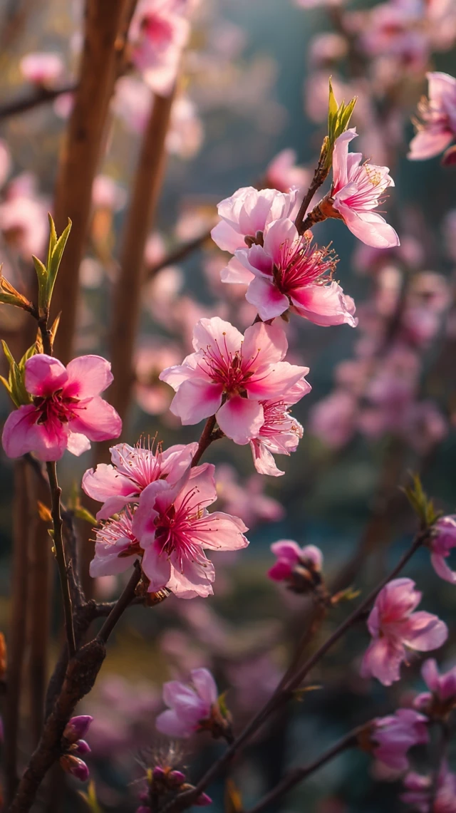 Peach Blossoms in Spring Bloom