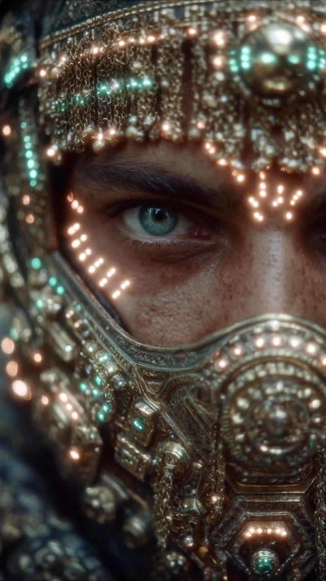 Cybernetic Egyptian Portrait in Dystopian Cairo