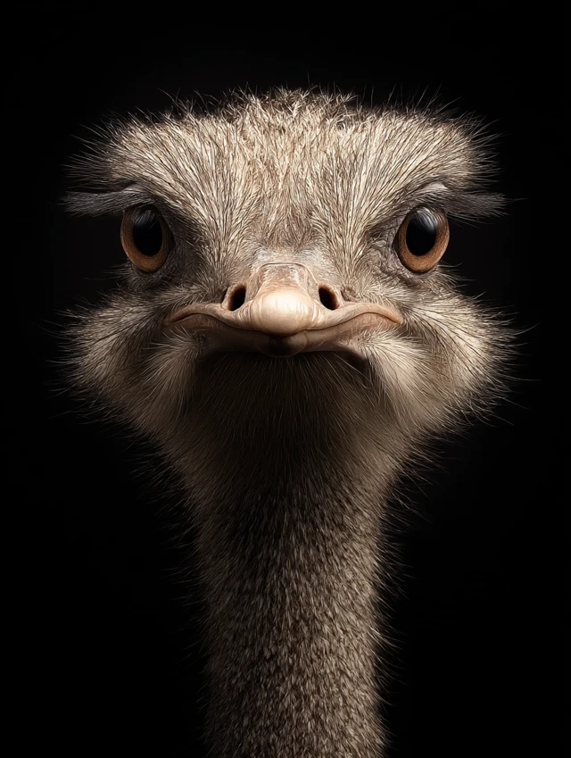 Rhea Bird Frontal Portrait Elegant HD