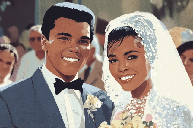 Muhammad Ali and Belinda Boyd Wedding Illustration