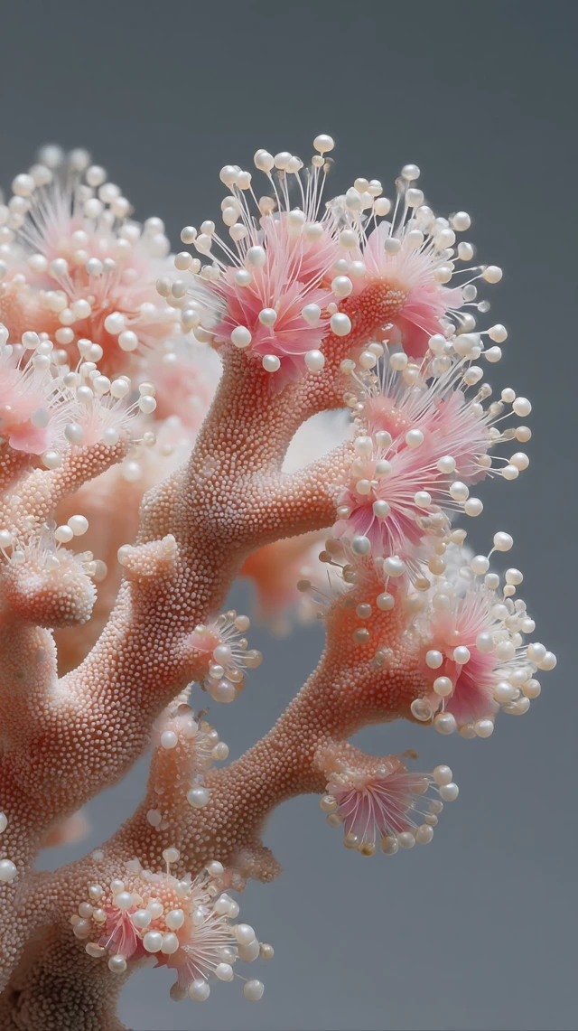 Coral Object Peach Pink and White Hyper Realistic Photo