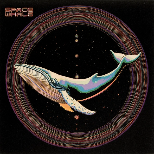 Space Whale Cosmic 1970s Prog Rock Album Art