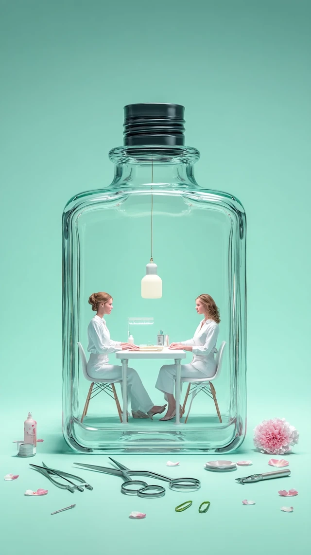 Luxury Manicure Session Inside a Bottle