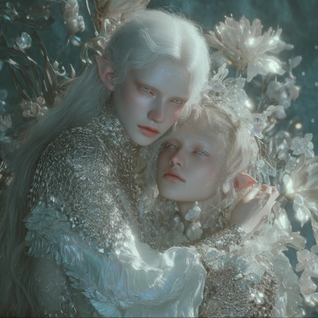 Elven Queen and Prince Dreamlike Portrait