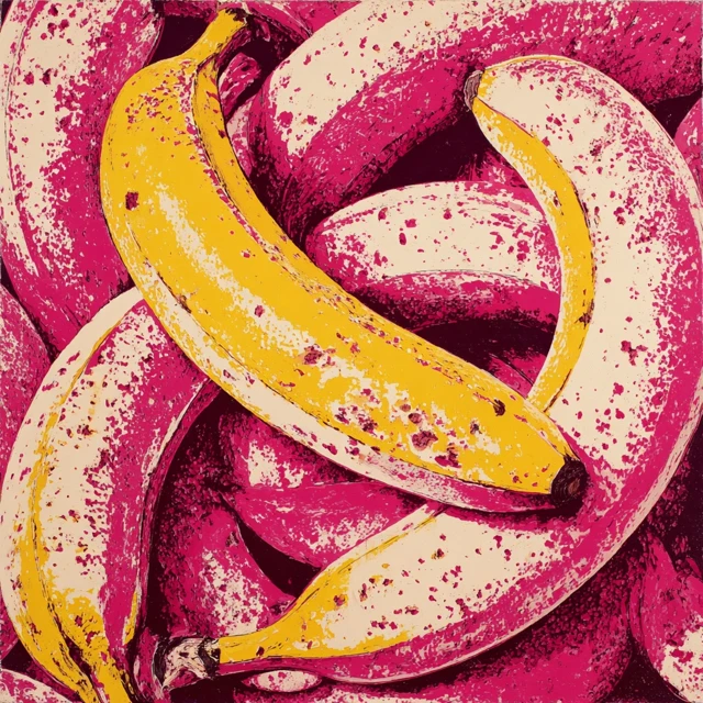 Banana Painting Maximalist Bright Colors