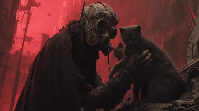 Apocalyptic Heroes Rescue Kittens Photo Realistic