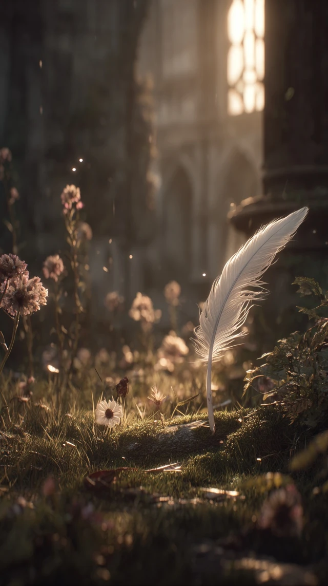 White Feather in Sunlight Unreal Engine 5 Style