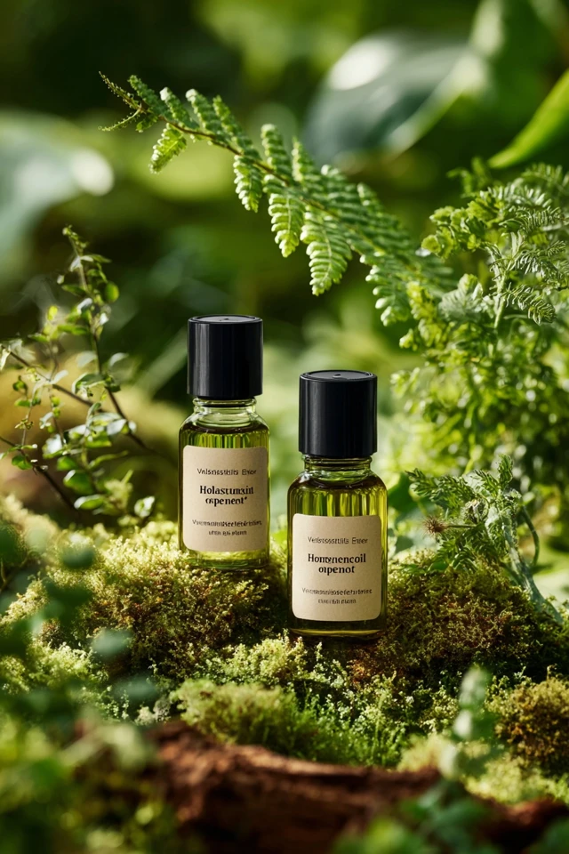 Essential Oil Product Photography in Nature