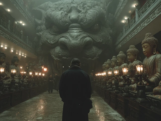 Man vs Monster in Postapocalyptic Temple