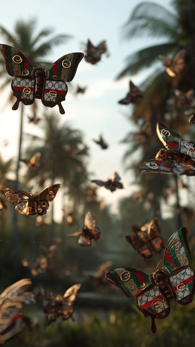 Gucci Butterflies Jungle Luxury Fashion Photo