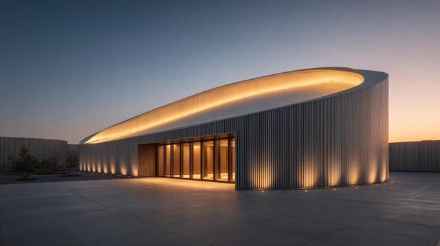 Minimalist Architectural Marvel Sunset Lighting