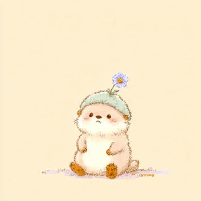Kawaii Otter Illustration Pastel Colors