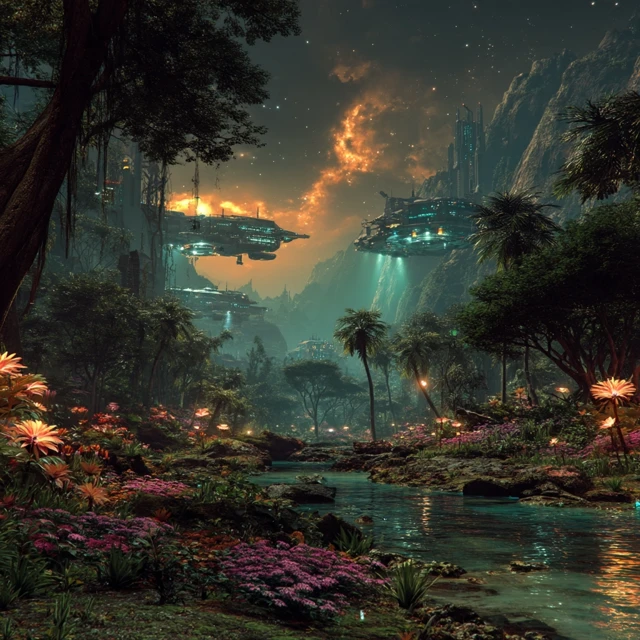 Jupiter Jungle Futuristic Landscape