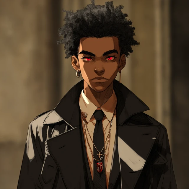 Anime Portrait of a Stylish Young Black Man