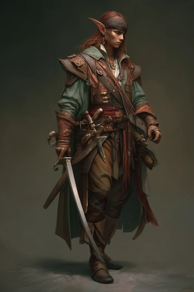 Elven Swashbuckler Dungeons and Dragons Fantasy Art