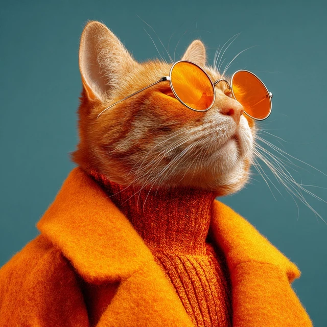 Retro Cat in 1960s Fashion Portrait Photography