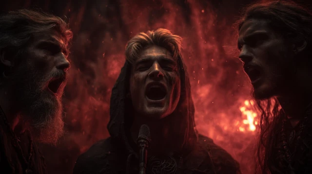 Singing Men in Fiery Atmosphere