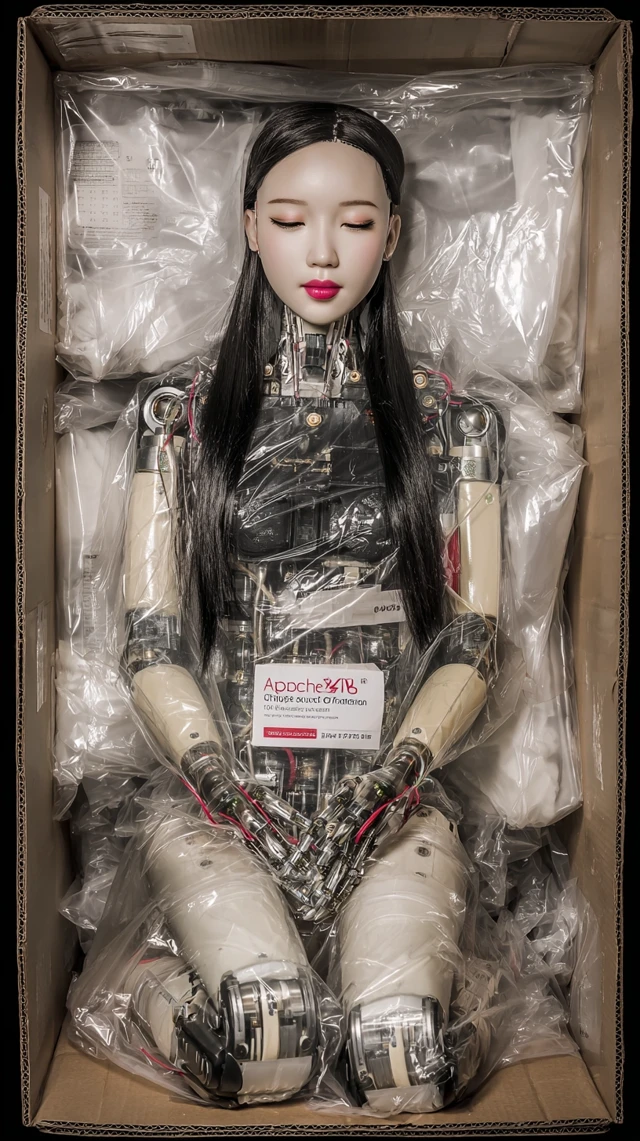 Robot Woman in Packaging Android AI Future Tech