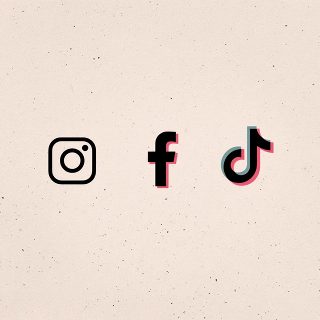 Instagram Facebook TikTok Logos Wabisabi Style