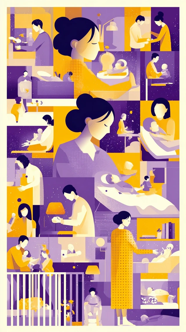 Mother and Baby Scenes Collage Art