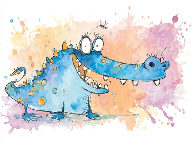 Cartoon Alligator Drawing Comic Book Style