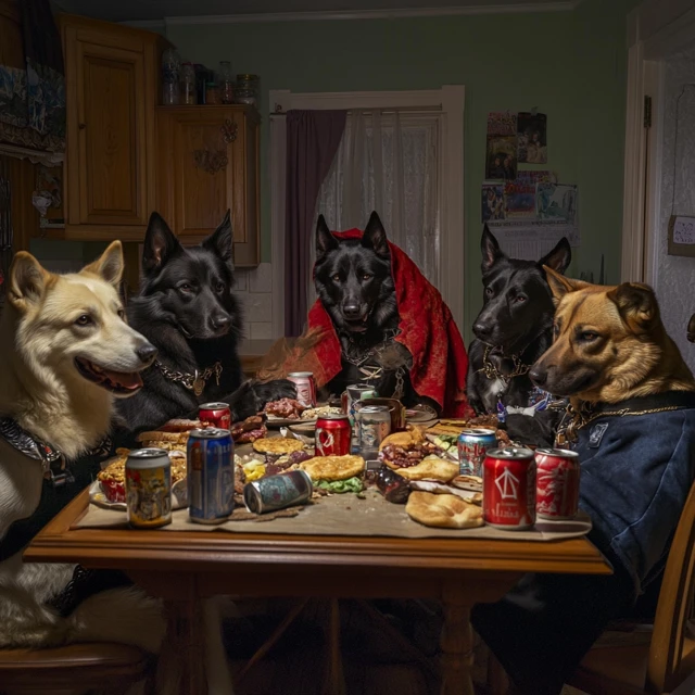 Dogs Playing DnD Fantasy Adventure