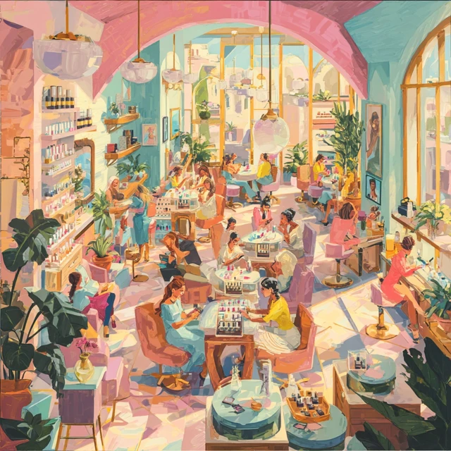 Bustling Nail Salon Modern and Cozy