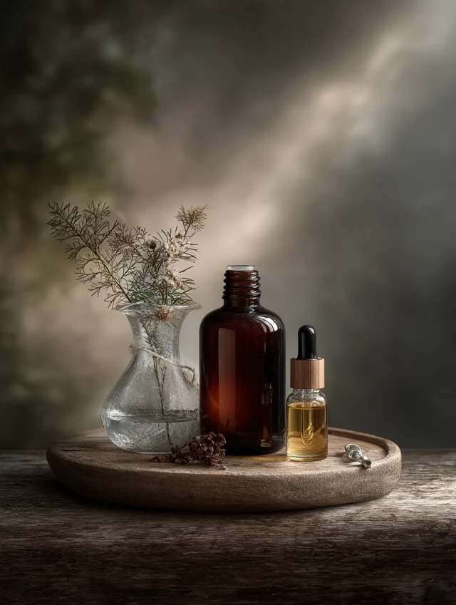 Oil Drops Minimalist Background Warm Tones