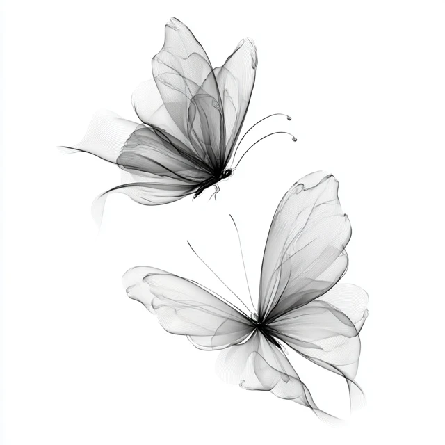 Smoky Butterfly Tattoo Design Delicate Ethereal Art