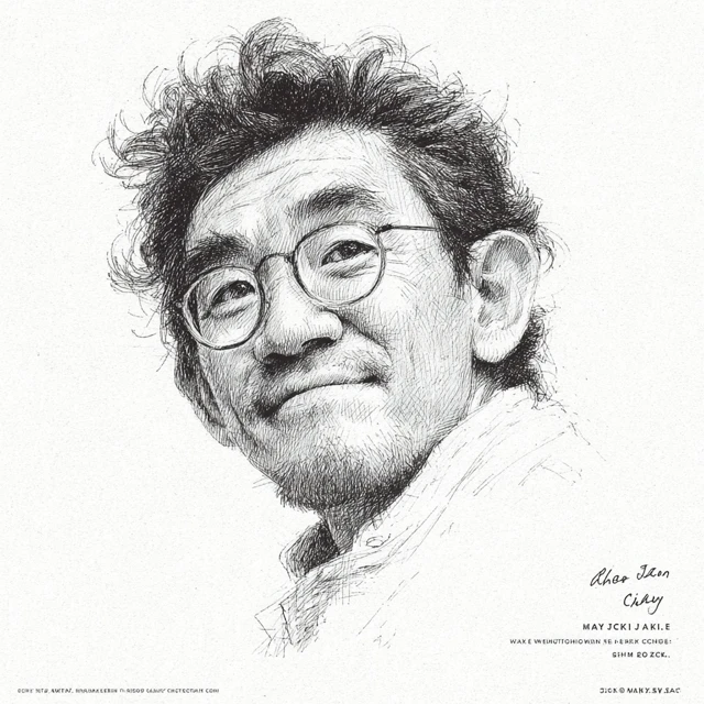 Chow Jacky Chun Kit Portrait Illustration Black and White