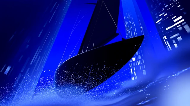 Levitating Sailboat Dreamlike Illustration