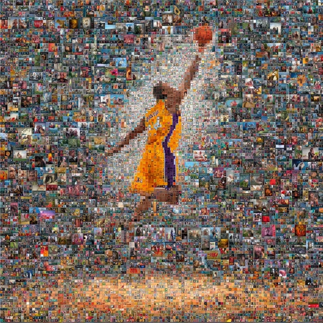 Kobe Bryant Mosaic Celebrating Victory Basketball